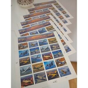 (6 Sheets) Lot of 120 USPS 37¢ American Advances in Aviation Stamps #3916–3925